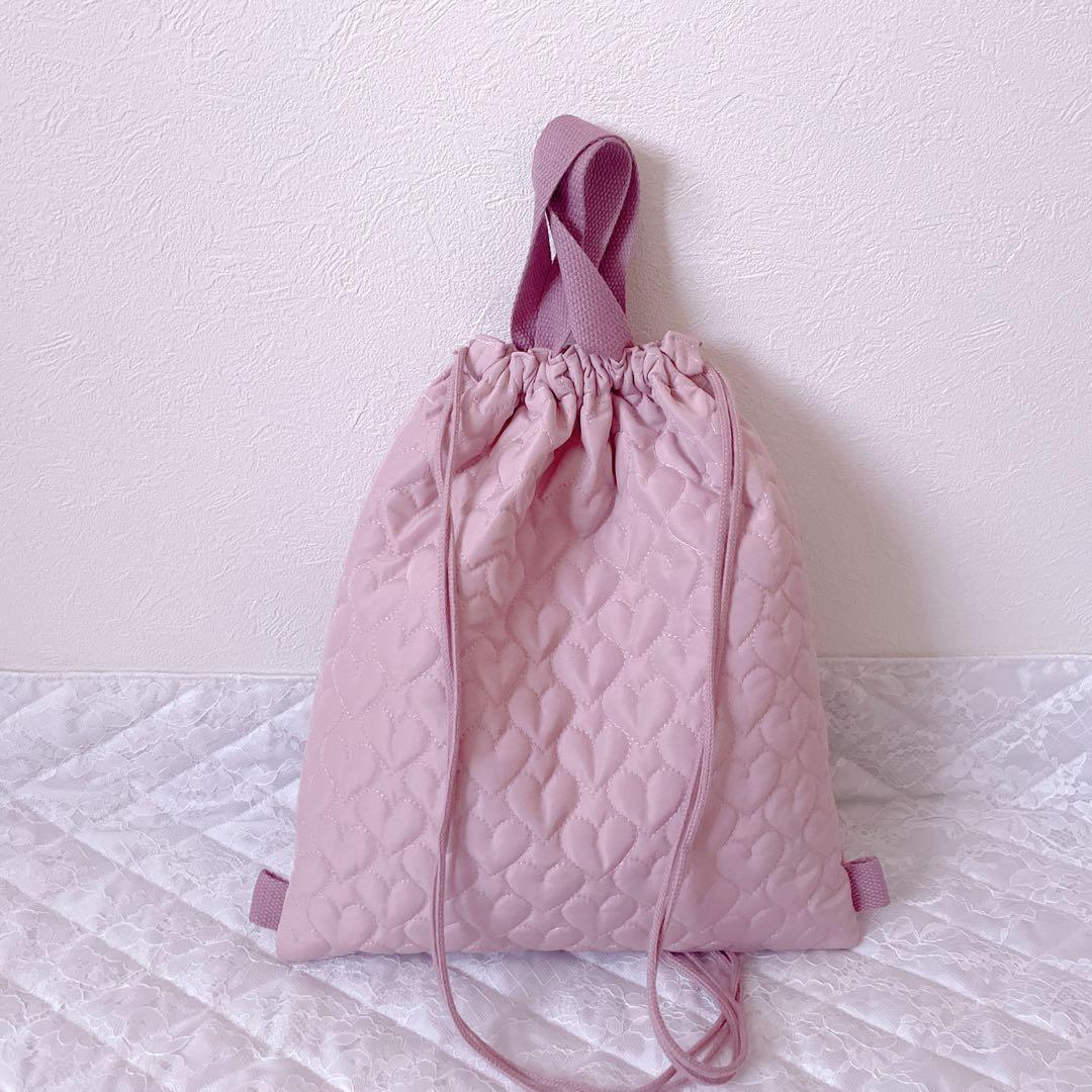 訳あり‼︎レッスンバッグ.体操服入れ.上靴袋3点セット♡ハート柄キルティング