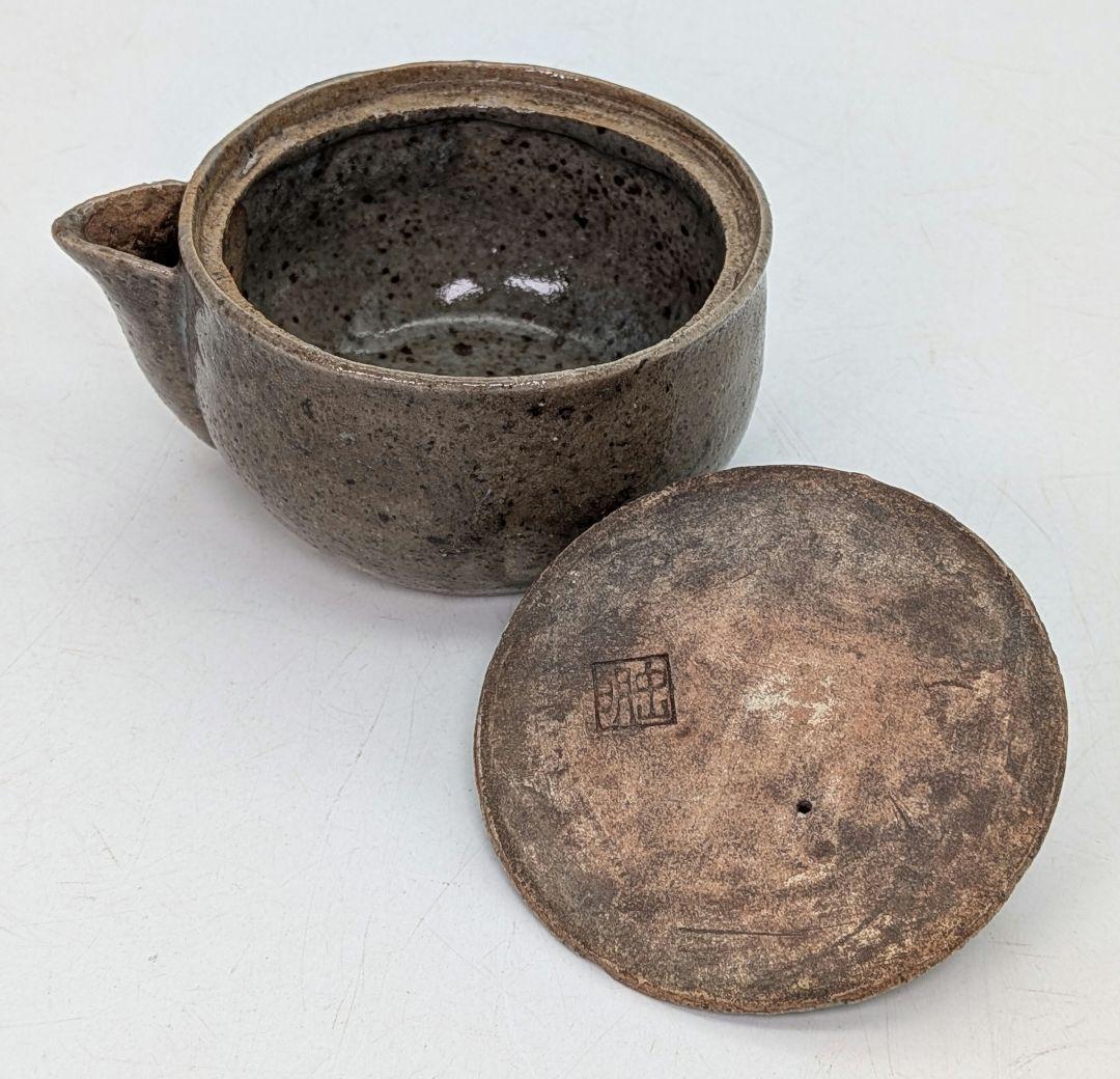 虫明焼 宝瓶 用心箱合布 煎茶道具 煎茶器 泡瓶 お茶 食器 在銘 急須 骨董品