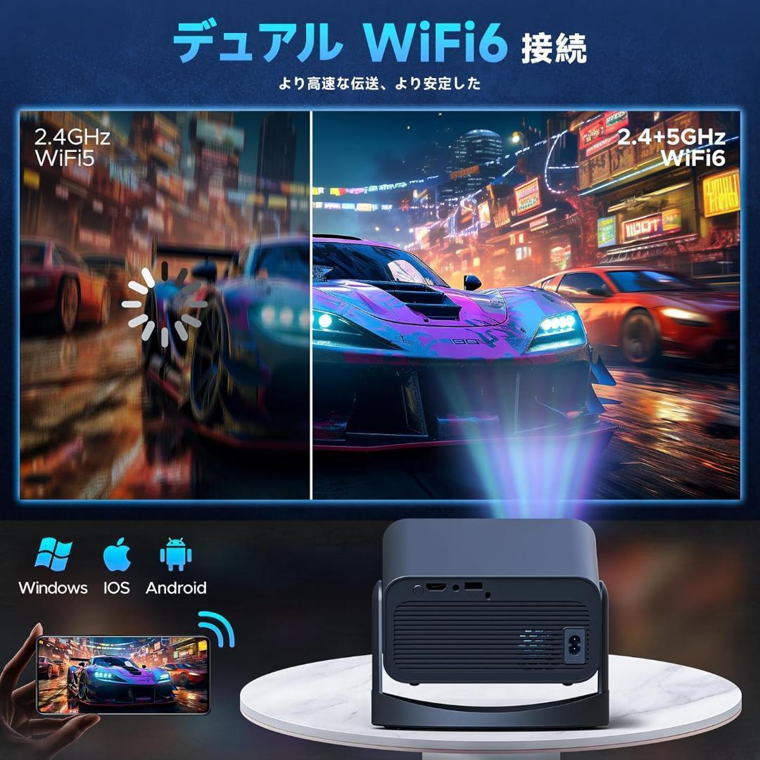 プロジェクター WiFi & Bluetooth 内蔵 自動台形補正 4K対応