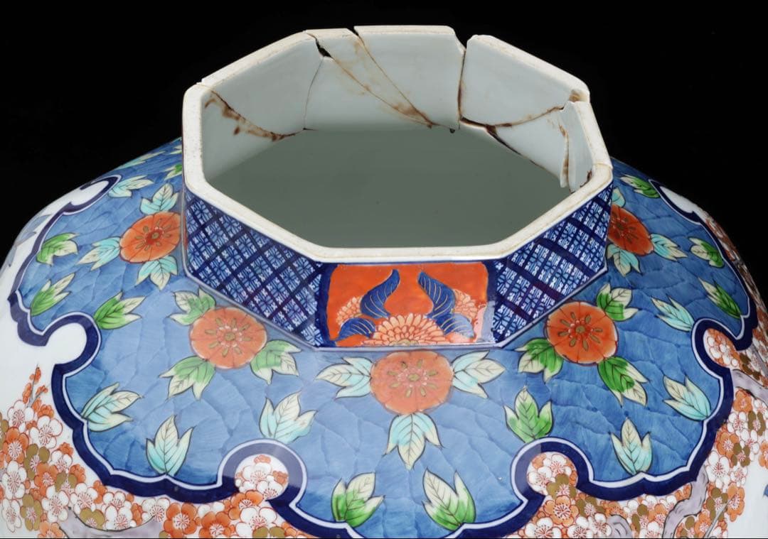 有田焼 耕右衛門 染錦金彩色絵 獅子摘蓋沈香壺 特大98cm 飾壺 古美術 骨董