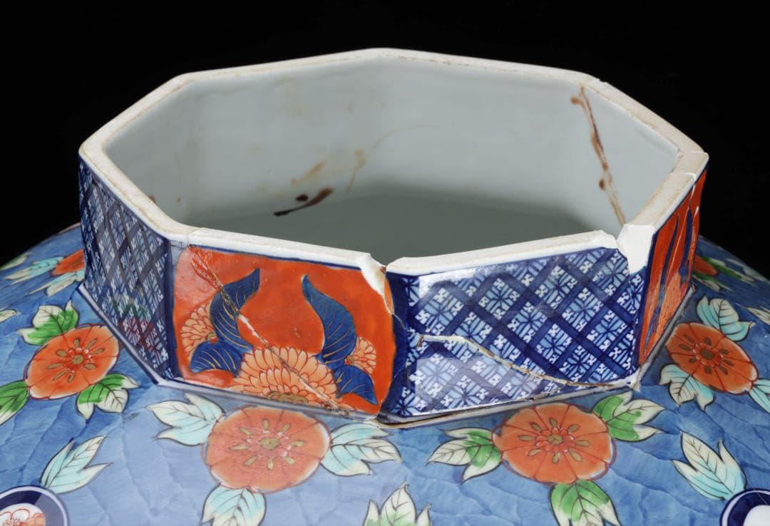 有田焼 耕右衛門 染錦金彩色絵 獅子摘蓋沈香壺 特大98cm 飾壺 古美術 骨董