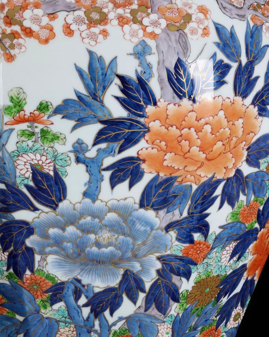 有田焼 耕右衛門 染錦金彩色絵 獅子摘蓋沈香壺 特大98cm 飾壺 古美術 骨董