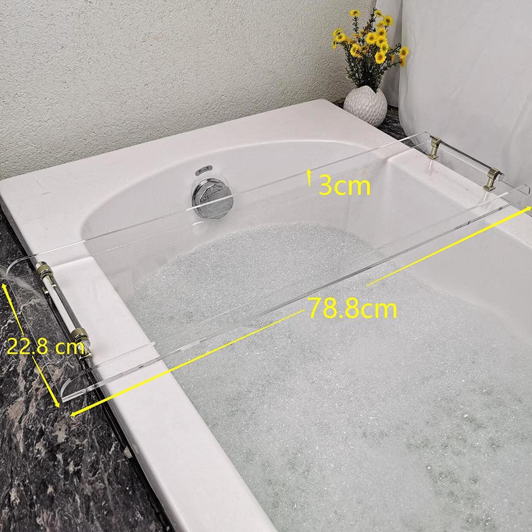 お風呂用トレイ防水性防カビ性透明アクリル バスタブトレイ - 入浴際読書シェルフ