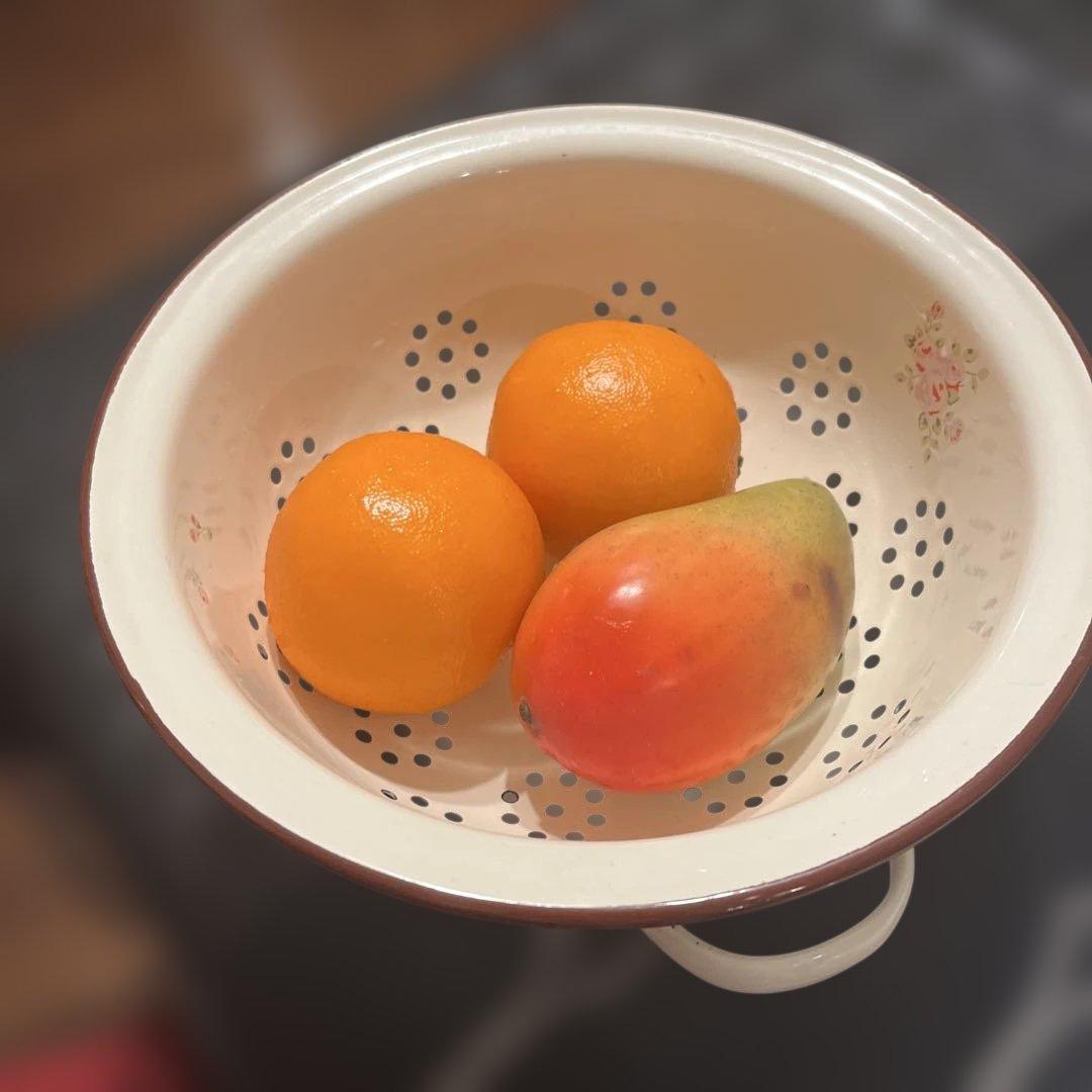 アンティーク　ホーロー　水切りボール　カントリー雑貨　レトロ