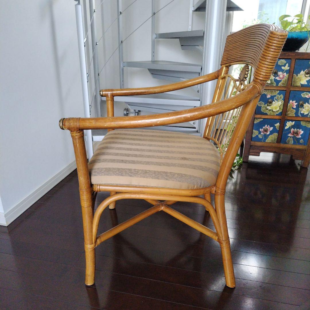 アンティーク OLIVER 海外輸入品 高級 肘付 ラタン アームチェア 一脚