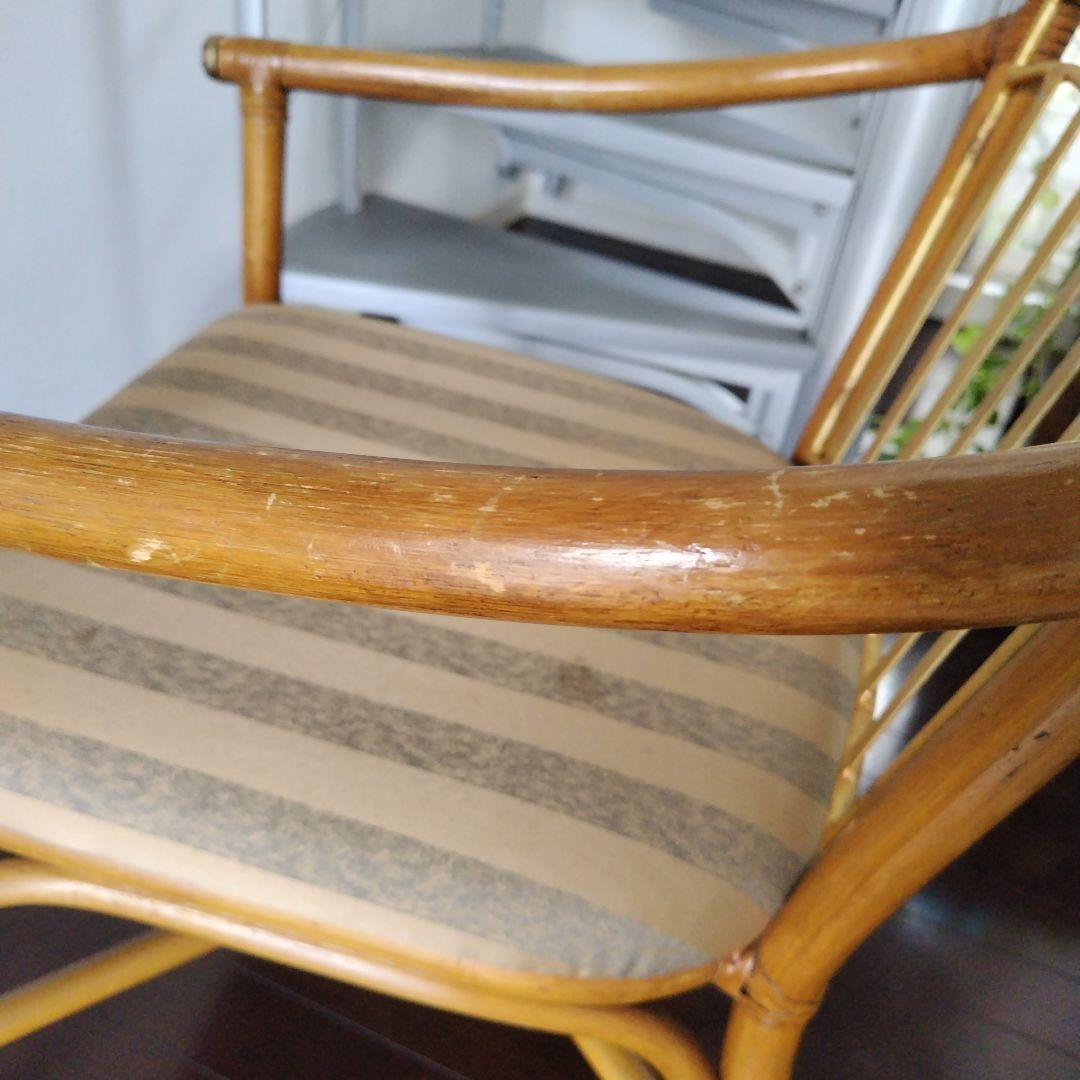 アンティーク OLIVER 海外輸入品 高級 肘付 ラタン アームチェア 一脚