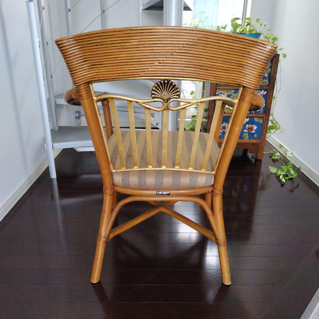 アンティーク OLIVER 海外輸入品 高級 肘付 ラタン アームチェア 一脚