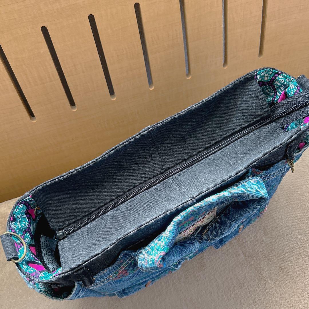 ゆぴさまオーダー。デニムジャケットリメイクバッグ【ハンドメイド】