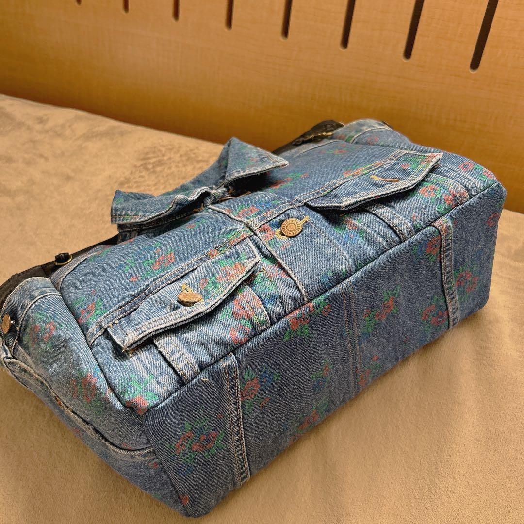 ゆぴさまオーダー。デニムジャケットリメイクバッグ【ハンドメイド】