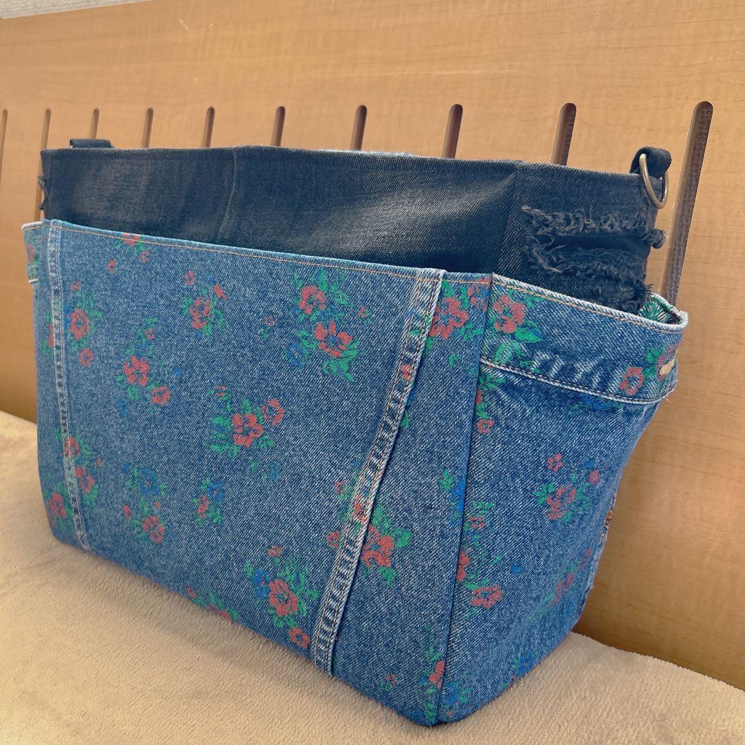 ゆぴさまオーダー。デニムジャケットリメイクバッグ【ハンドメイド】