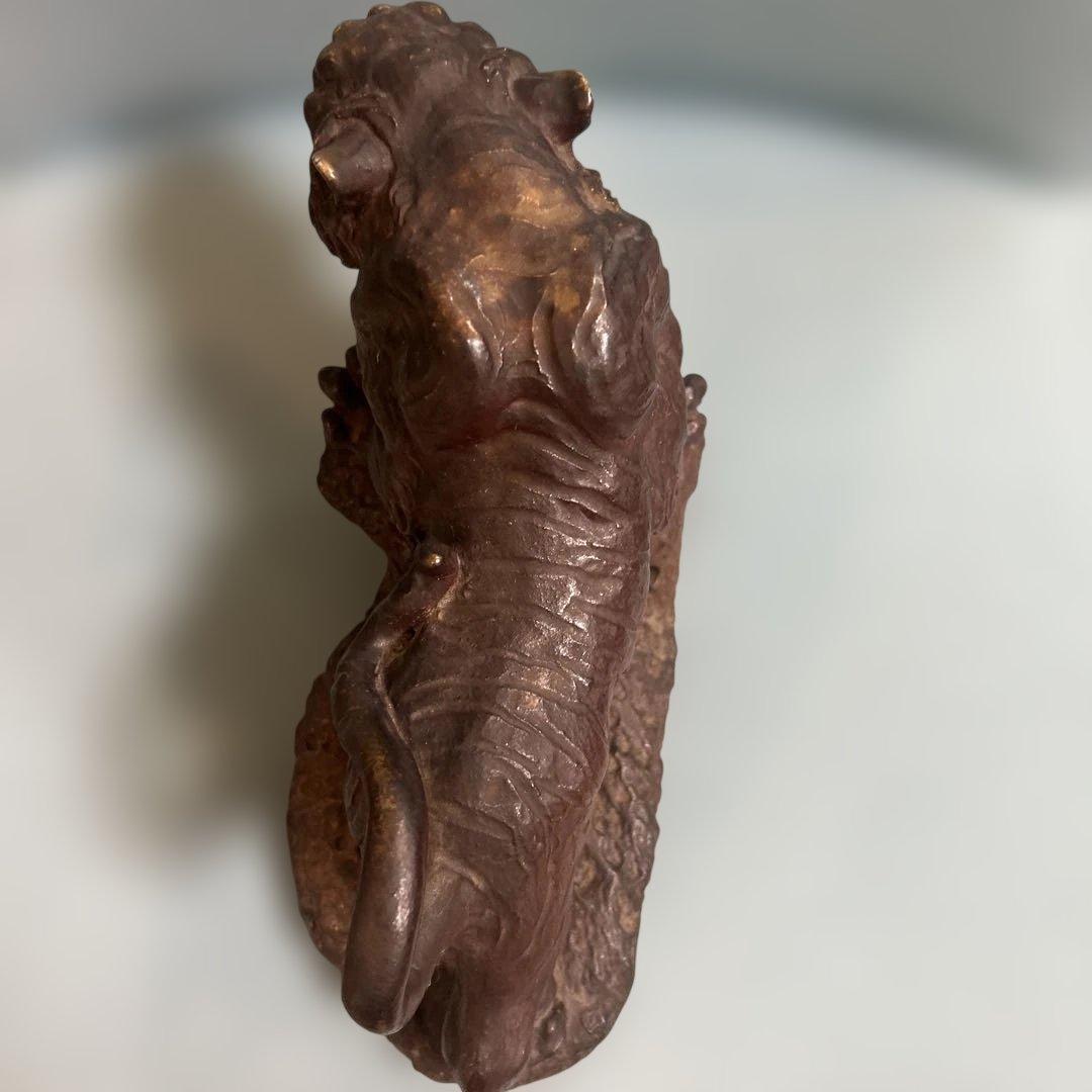 【備前焼 】虎置物 箱つき　上手細工 名人　十六代 木村宗得　作品