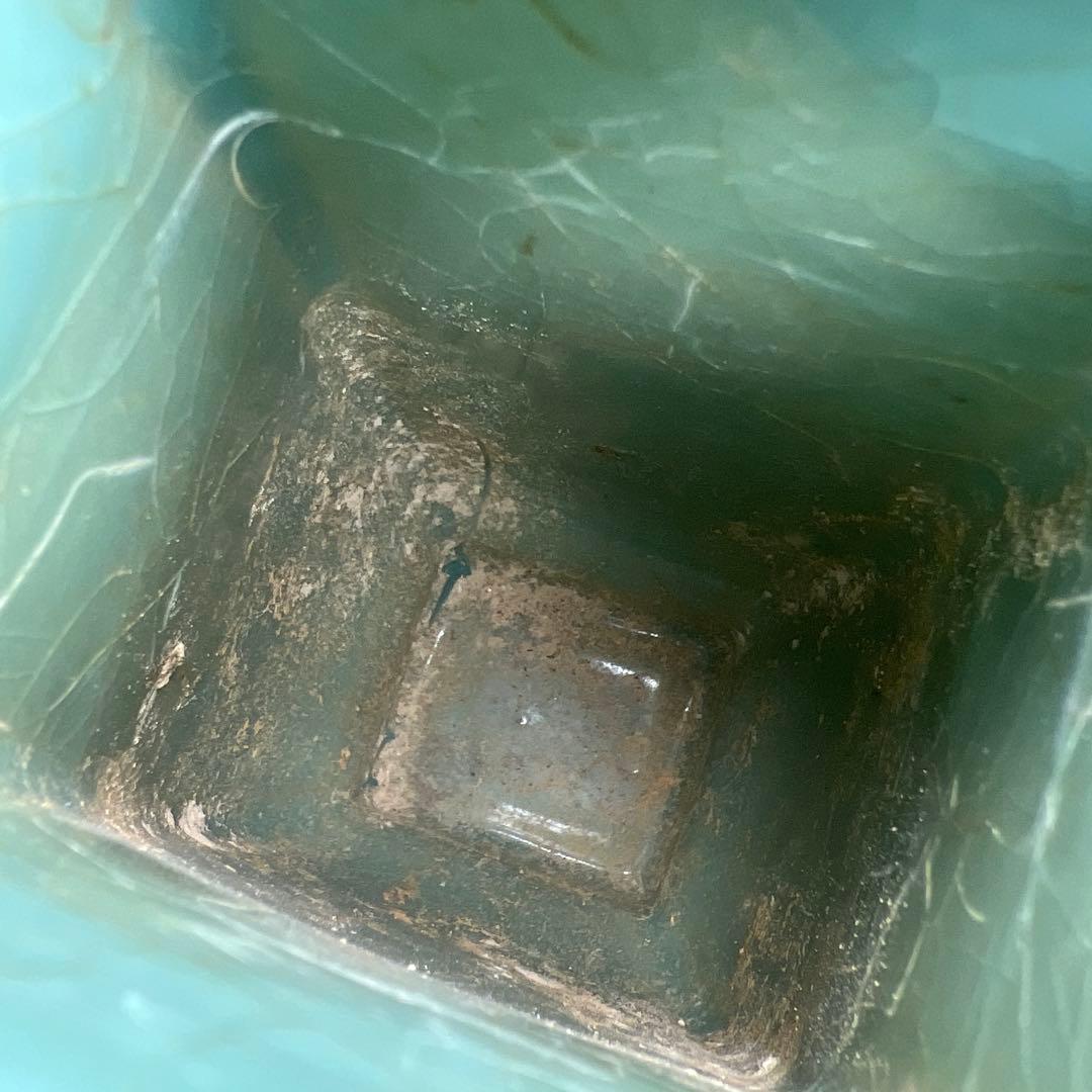 中国古玩　青釉花瓶　高さ約16㎝　東Y8-0331☆2Fタルオル