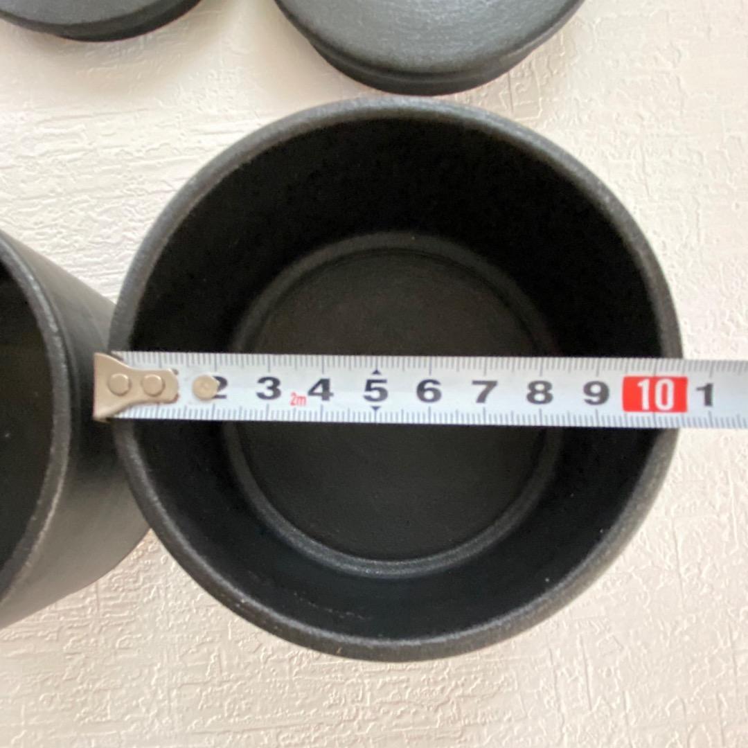 小野俊　黒鉄釉　蓋物　2点セット