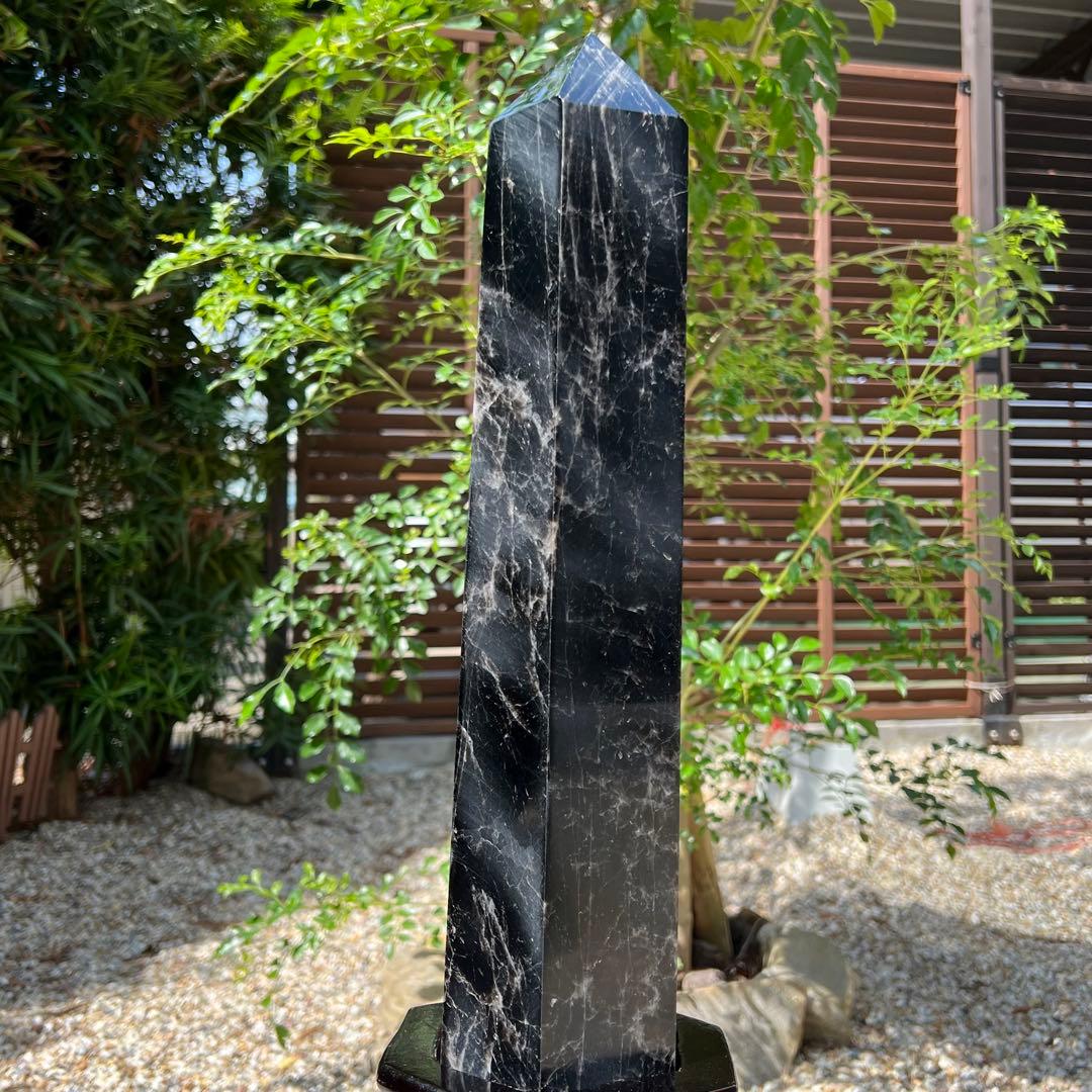 ✳️限定品✨漆黒の超極大ポイント✨超極上の逸品☆モリオン六角柱 天然石 原石 置物