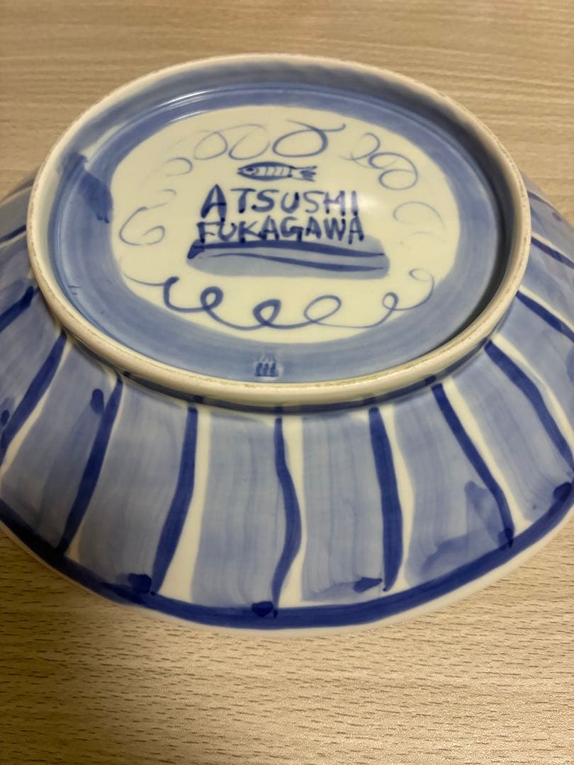 ★連休お値下げ中★深川篤★有田★手描き染付大皿　入手困難