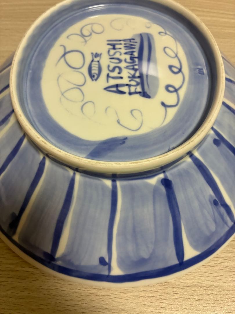 ★連休お値下げ中★深川篤★有田★手描き染付大皿　入手困難