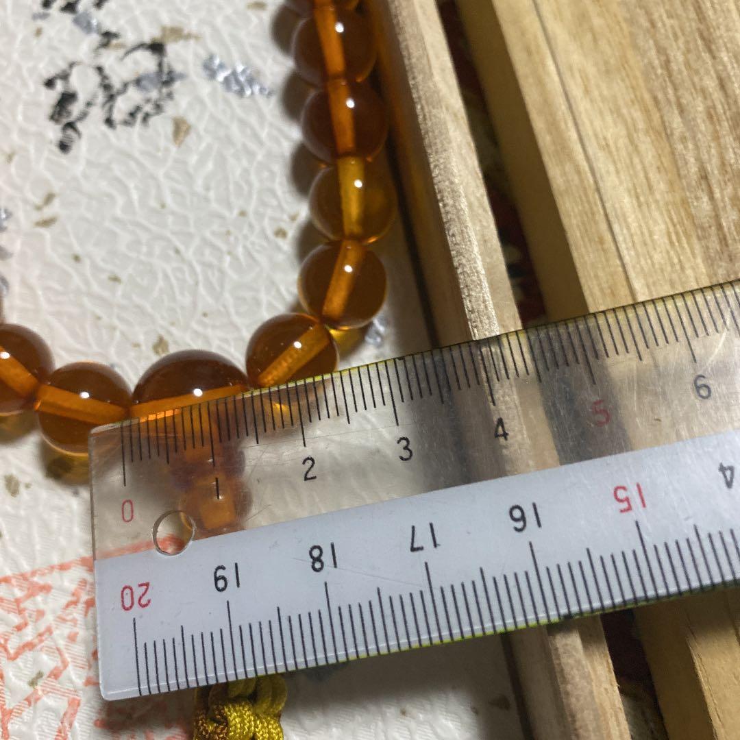 天然琥珀御念珠男性用30珠浄土真宗