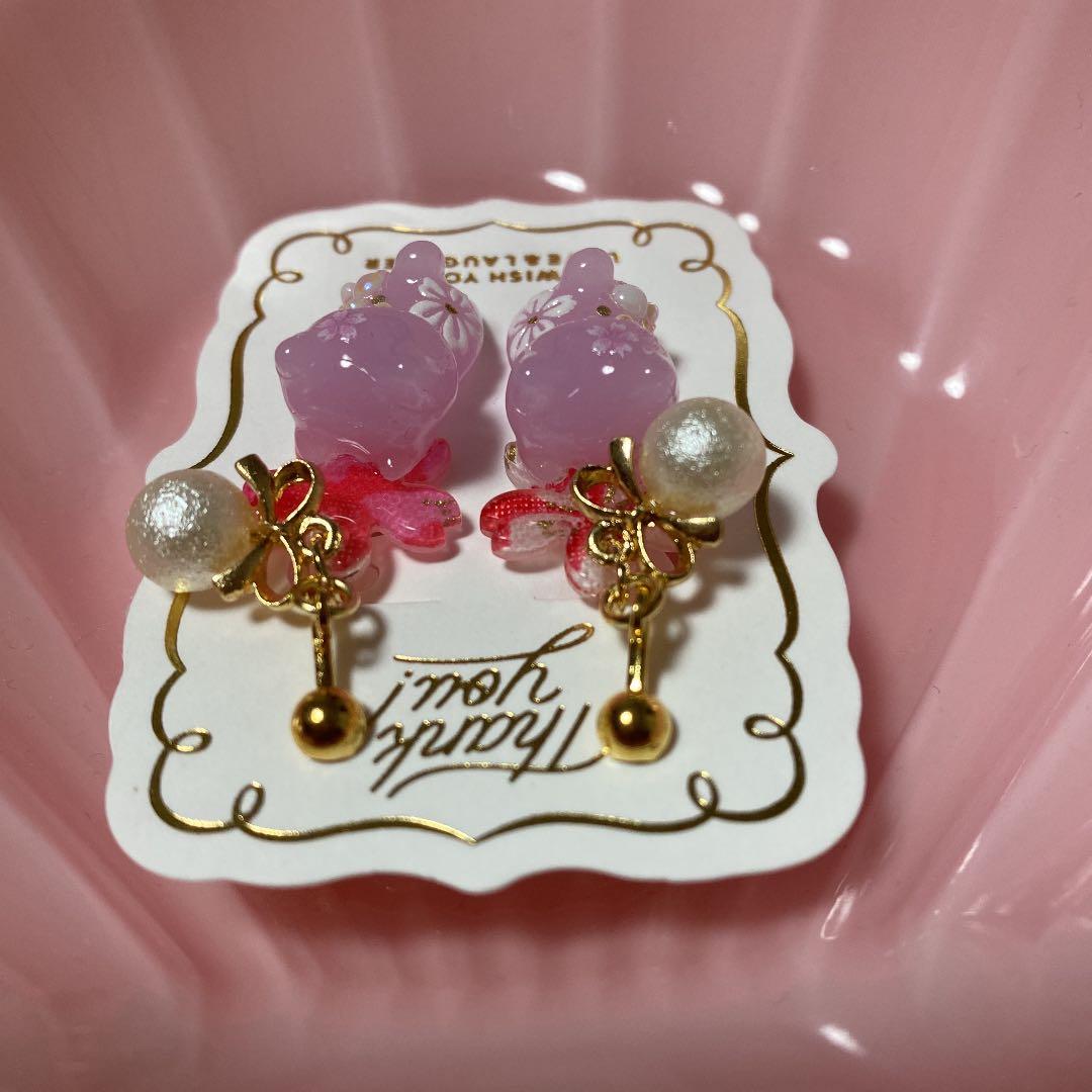 ☆桜グデ猫ちゃんイヤリング☆
