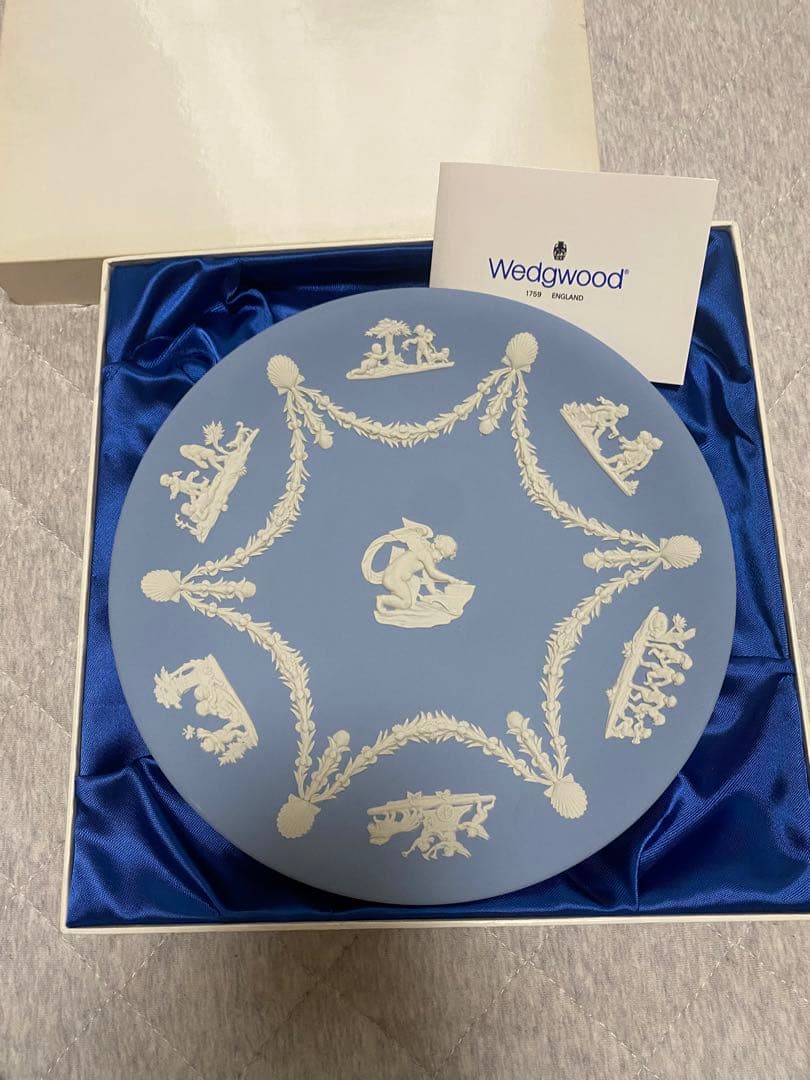 ウェッジウッド　ジャスパーウェア　ブルー　ティーカップ2客・皿2枚