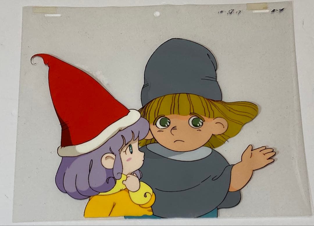 e１８　とんがり帽子のメルモセル画【メルモ達二人】動画・背景画付き