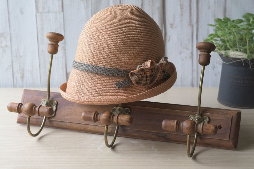グランシュマン コートフック　ダブル　帽子掛け 天然木 アンティーク調　新品