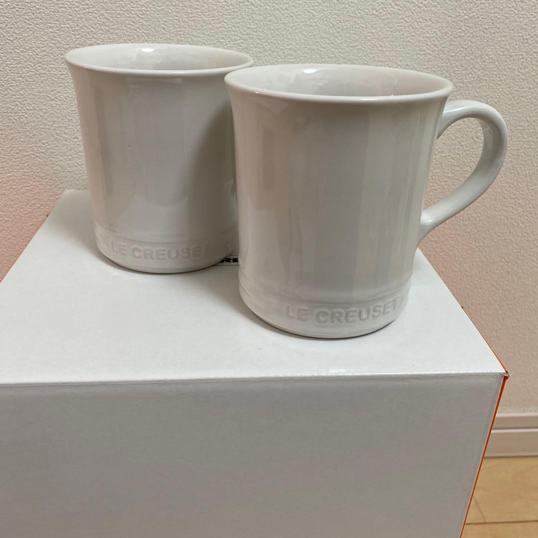 ルクルーゼ ケトルデミ&マグ2個入りセットホワイト新品