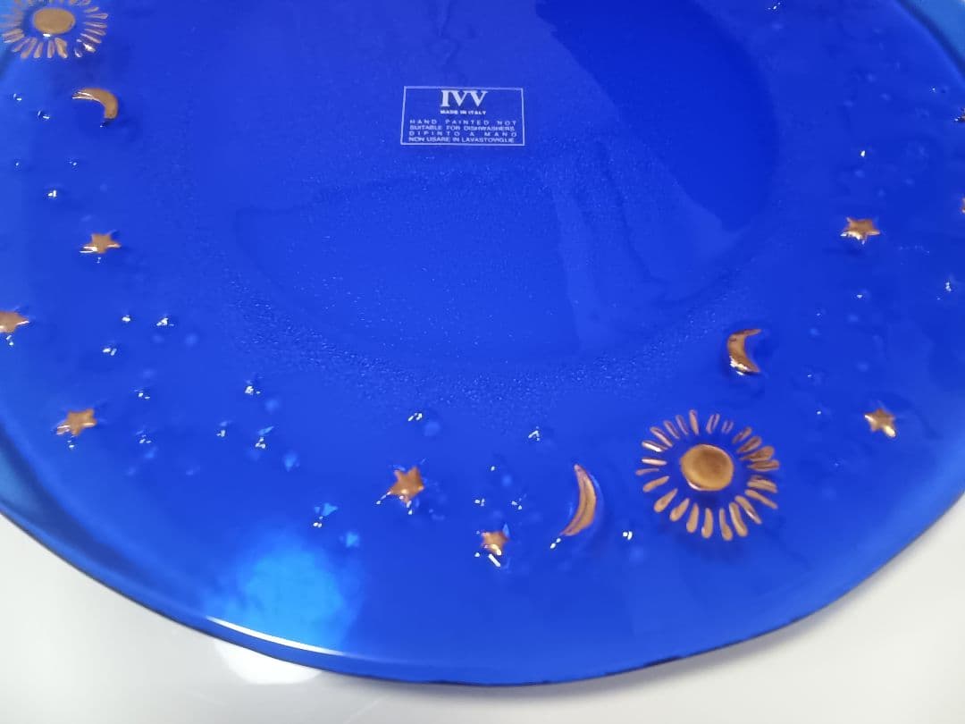 未使用　イタリアIVV 社製　皿　プレート　ブルー