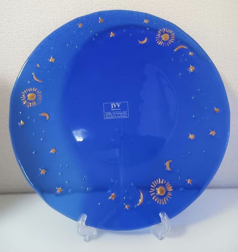 未使用　イタリアIVV 社製　皿　プレート　ブルー