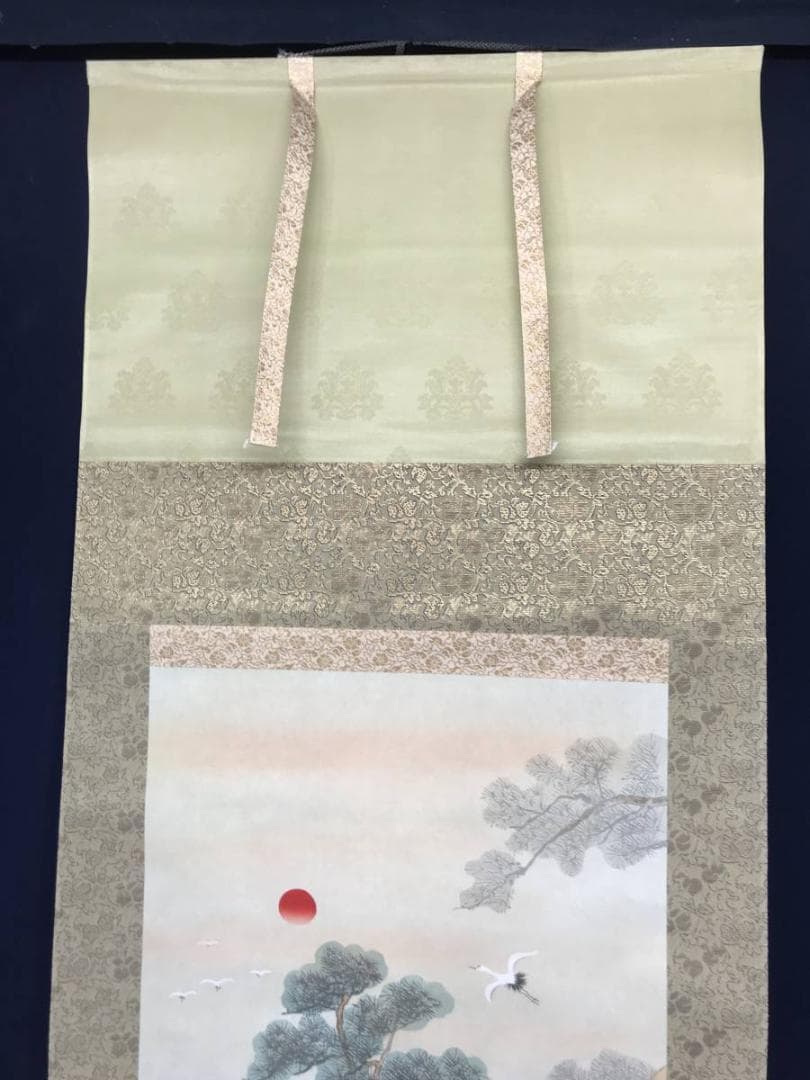 【真作】光穂/高砂図/正月掛/祝事掛/人物図/掛軸/名家伝来/AC-338