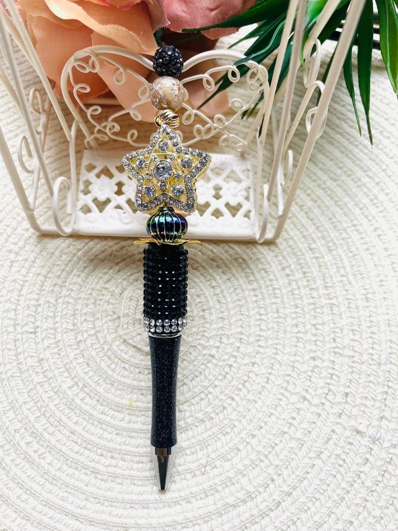 NO.284 カスタムボールペン　キラキラBIGスター　キラキラペントッパー