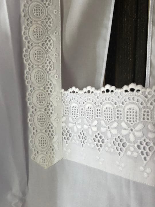 ゆのさま専用　割烹着　白　85㎝　フリル付き