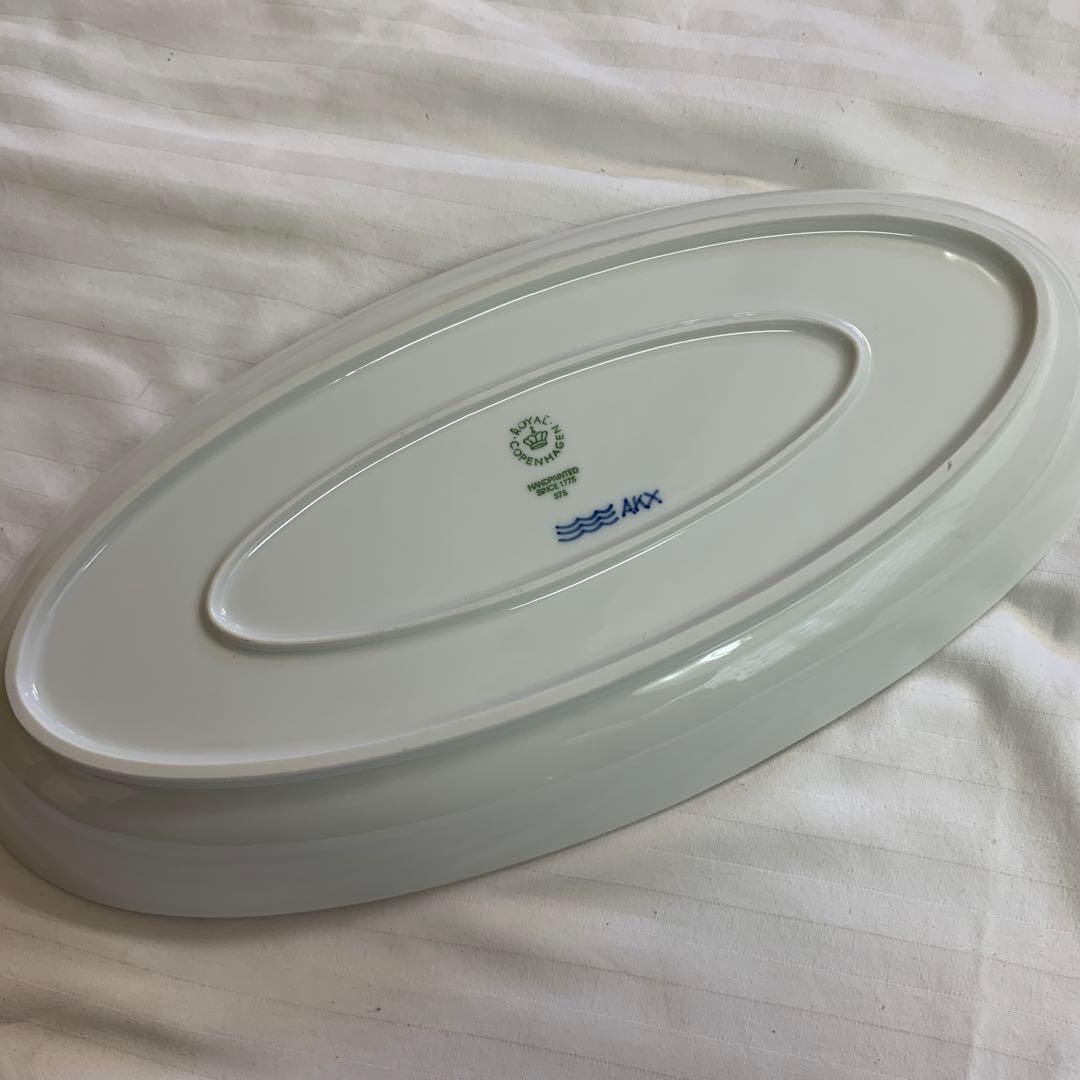 Q13)ロイヤルコペンハーゲン ブルーパルメッテ オーバルディッシュ 皿 花