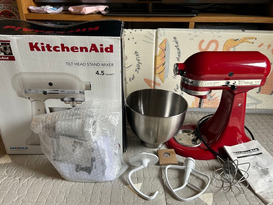 KitchenAid ティルトヘッドスタンドミキサー 4.5QT レッド