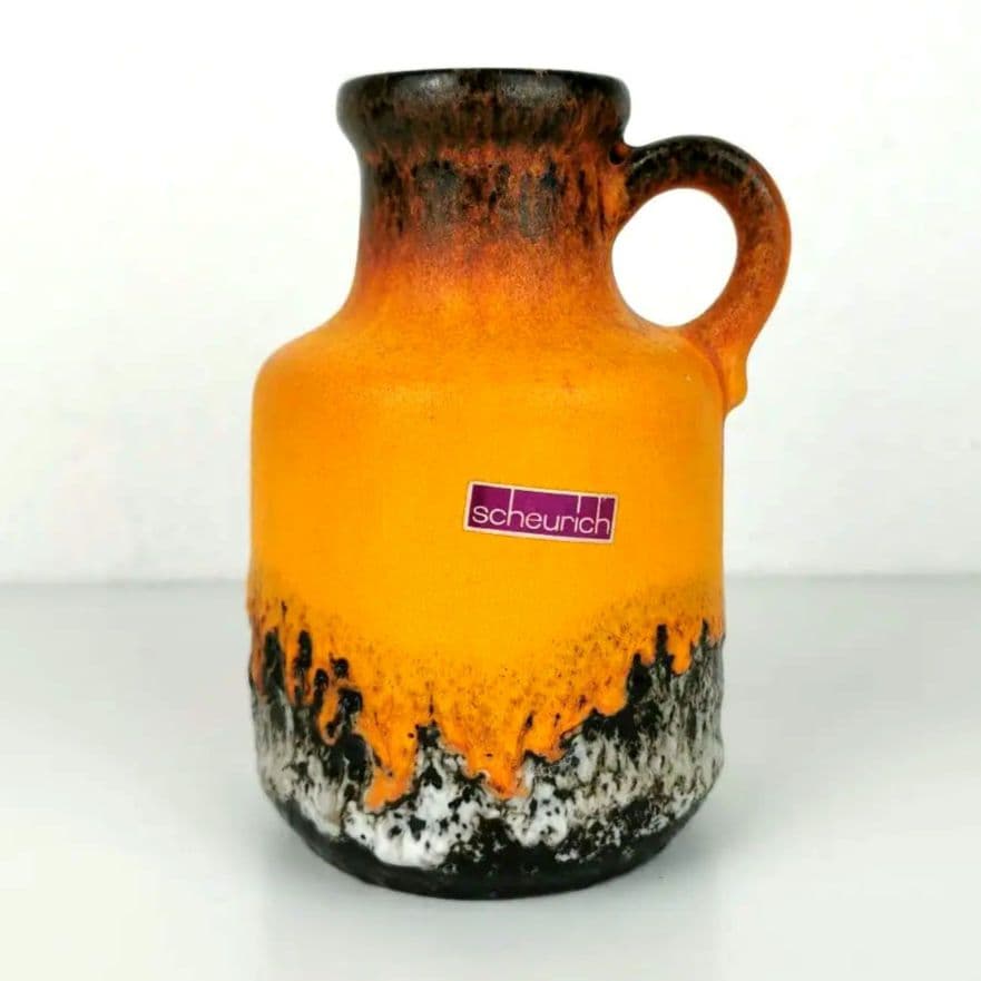 【西ドイツ製 Fatlava】scheurich 花瓶 16cm