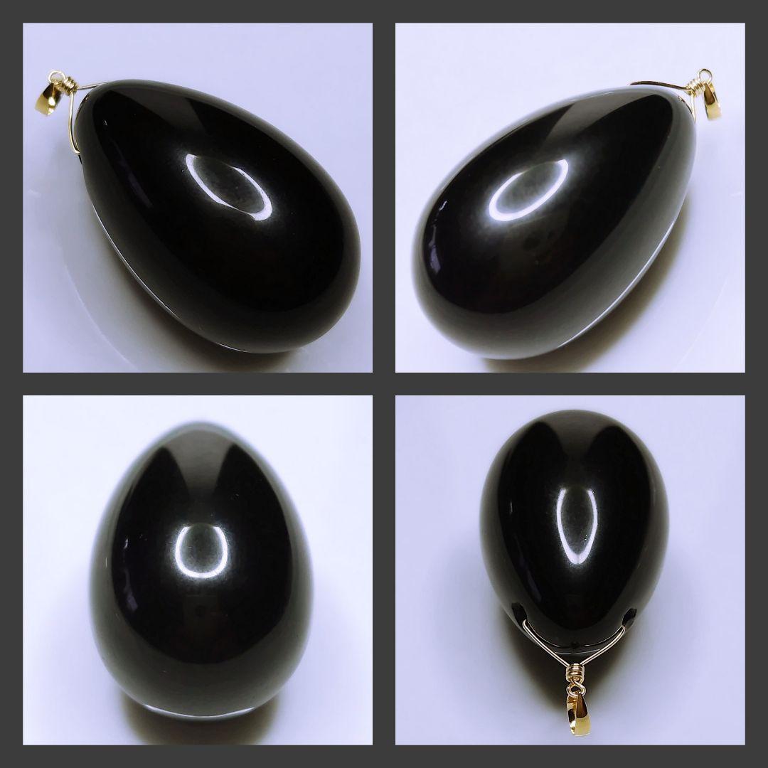 【kotakoji様ご確認用】K18 ブラックオブシディアン 黒曜石 ドロップ
