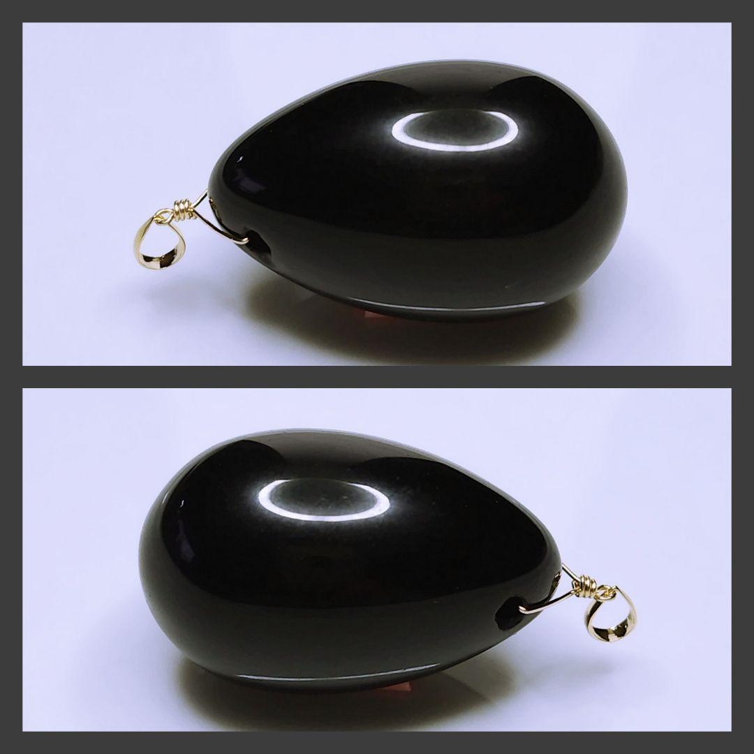 【kotakoji様ご確認用】K18 ブラックオブシディアン 黒曜石 ドロップ