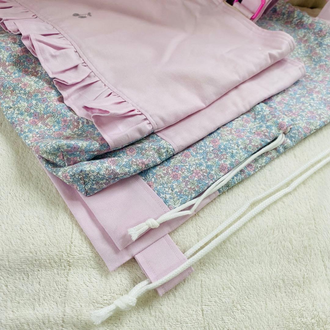 レッスンバック　女の子　上履き入れ　ナップサック袋　給食袋　入園入学ハンドメイド