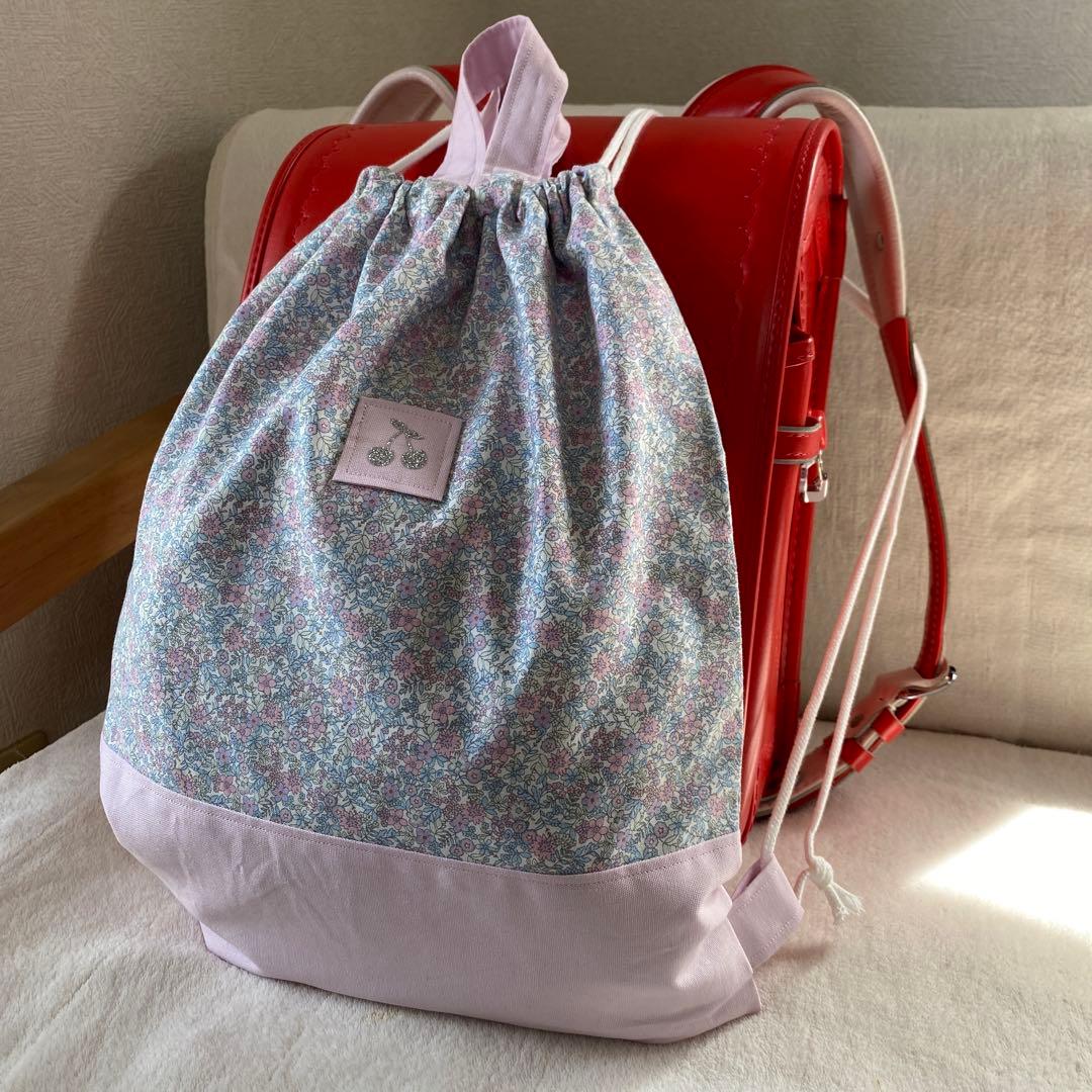 レッスンバック　女の子　上履き入れ　ナップサック袋　給食袋　入園入学ハンドメイド