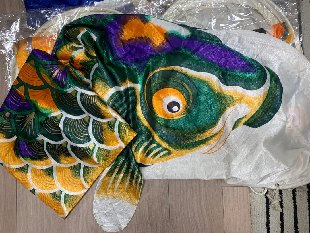 鯉のぼり　徳永　京錦　使用品　6Mセット＋緑　こいのぼり