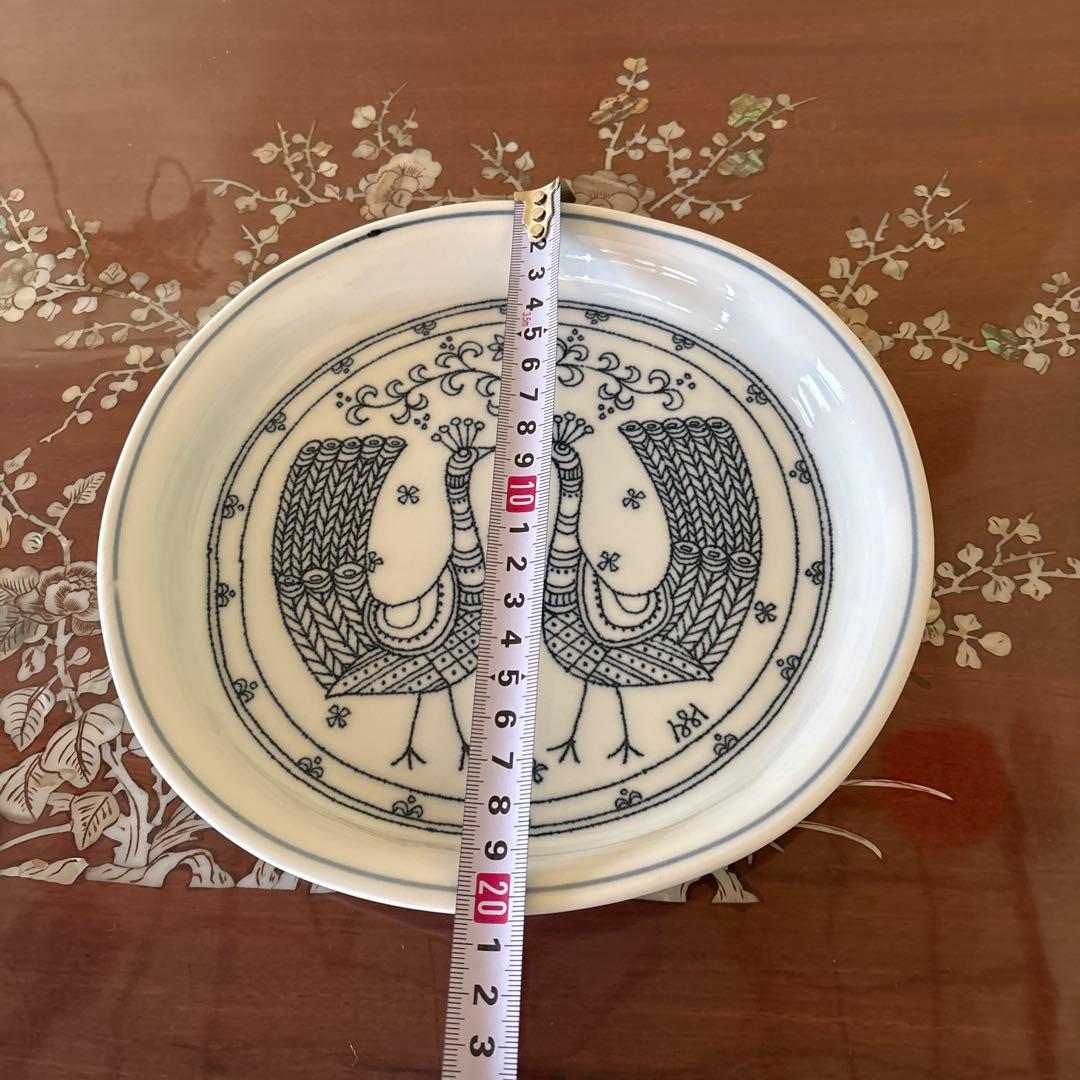 無汸庵 綿貫宏介 絵皿 食器 プレート 向かい合う孔雀