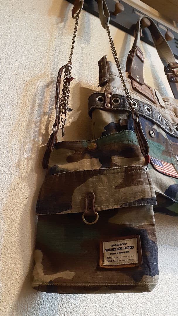 デニムリメイク★★★ JUNK VINTAGE 肩掛けトート&ミニショルダー付き