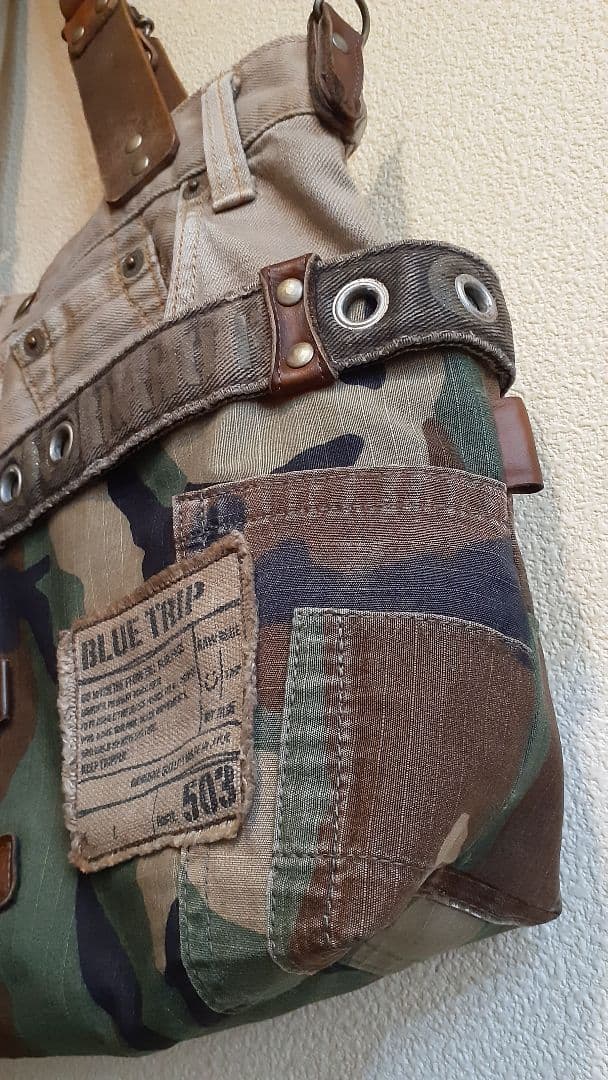 デニムリメイク★★★ JUNK VINTAGE 肩掛けトート&ミニショルダー付き