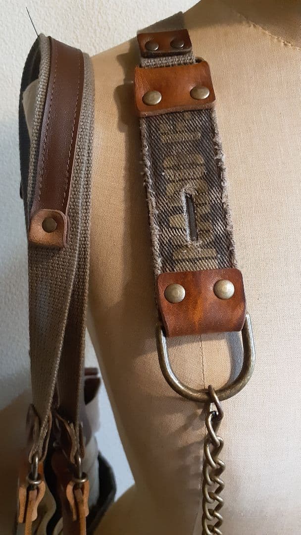 デニムリメイク★★★ JUNK VINTAGE 肩掛けトート&ミニショルダー付き