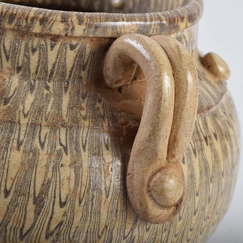 中国　練上双耳壷　V　R9656