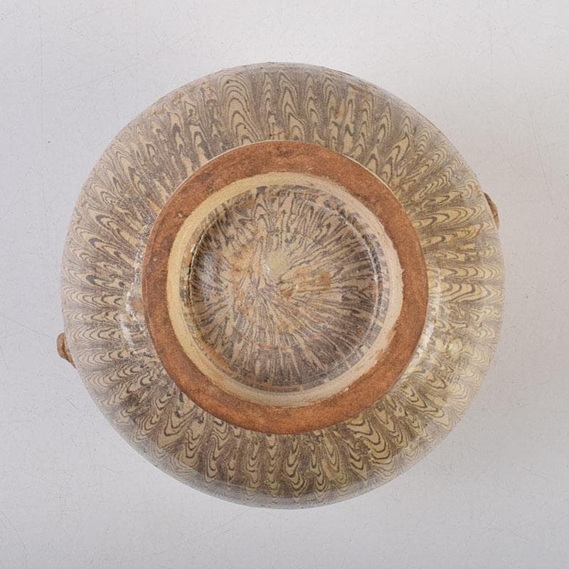 中国　練上双耳壷　V　R9656