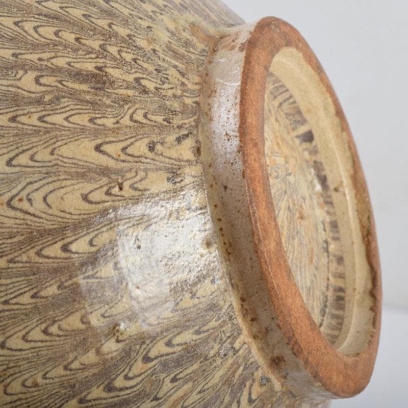 中国　練上双耳壷　V　R9656