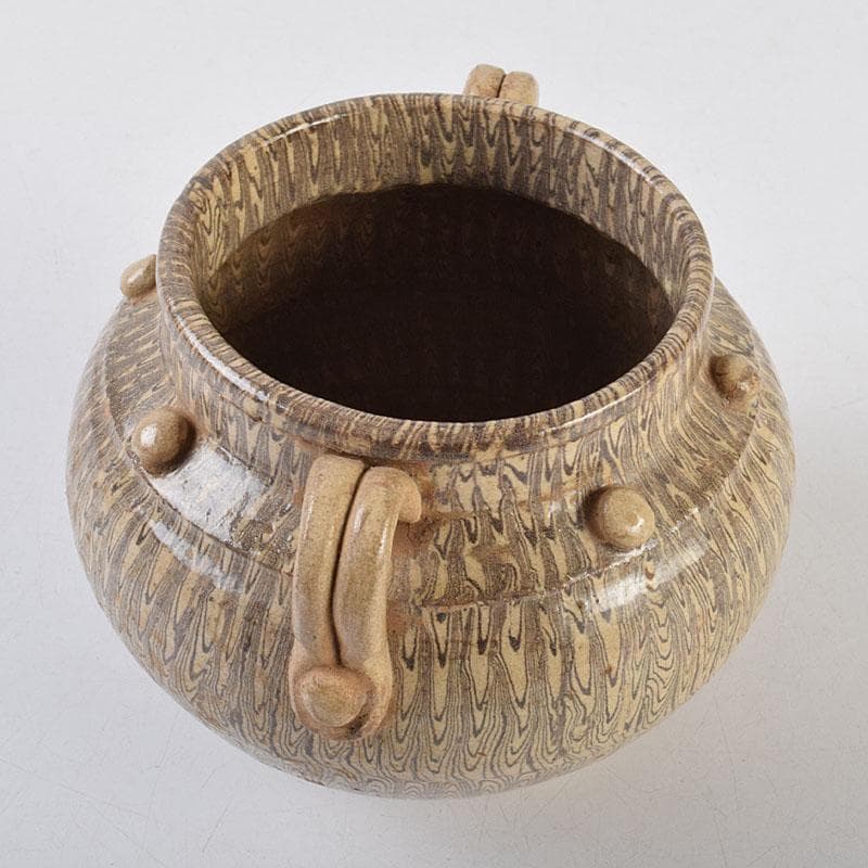 中国　練上双耳壷　V　R9656