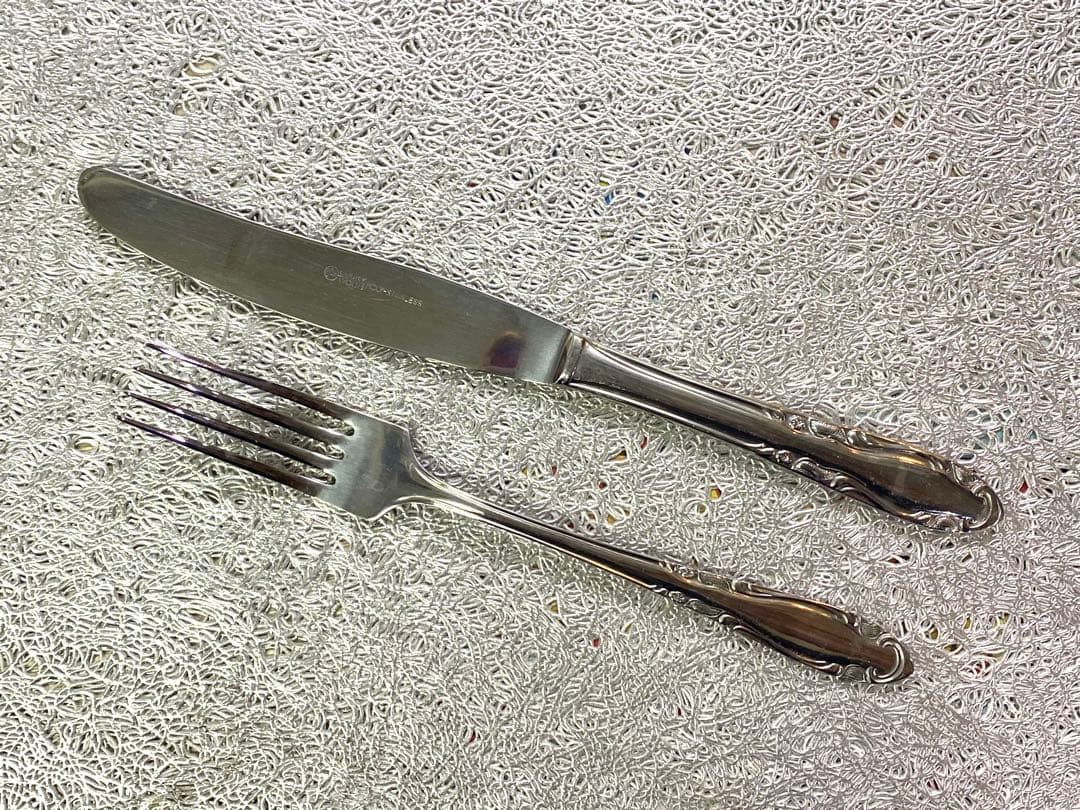 LUCKY WOODレトロなラッキーウッドステンレスフォーク＆ナイフセット