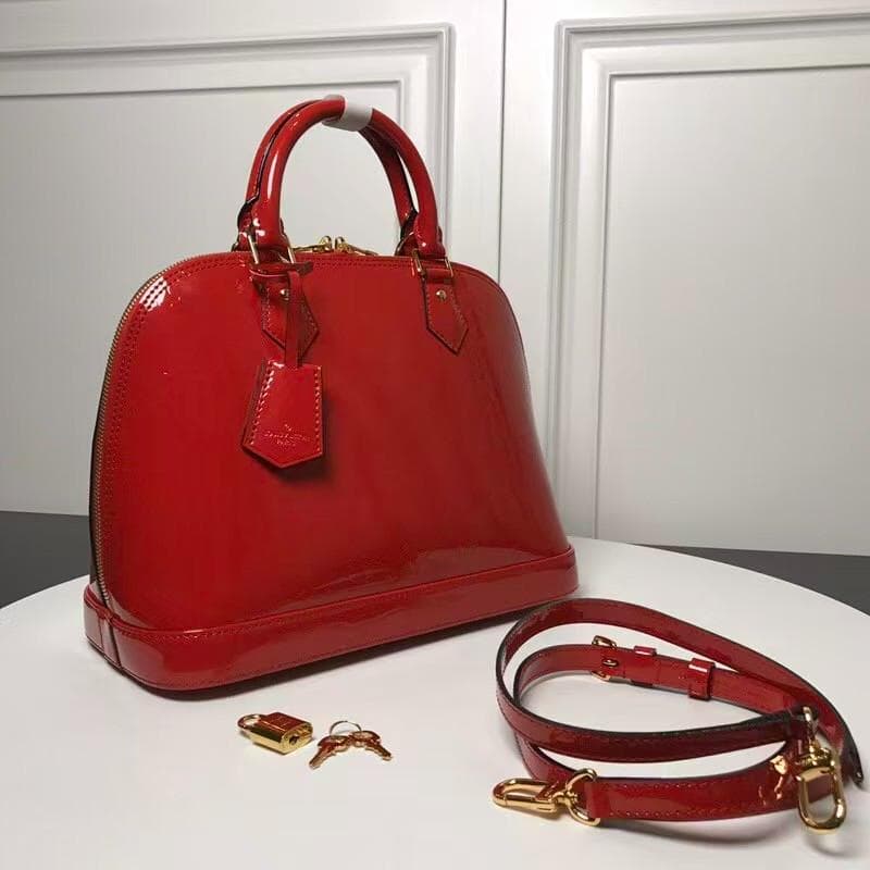 優良品Louis ⭐️Vuitton赤エナメルハンドバッグ