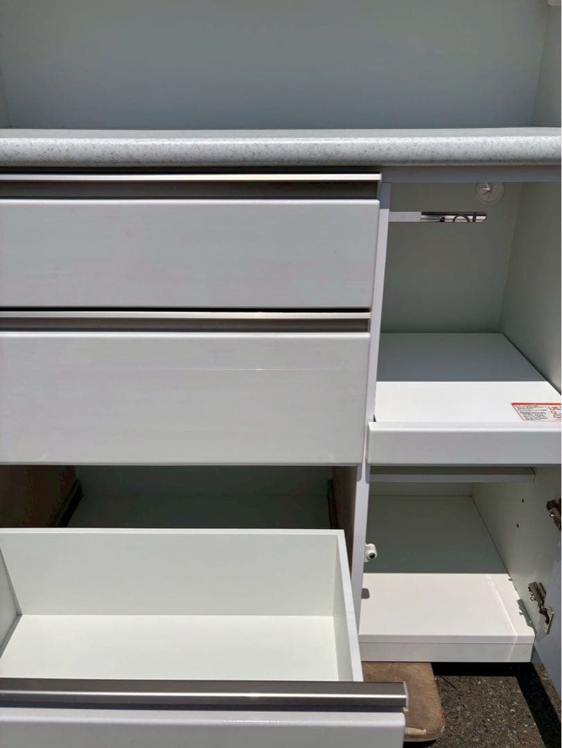 ニトリ キッチンボード 食器棚 アルミナ3 100KB WH